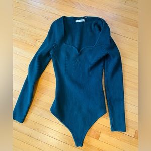 Abercrombie & Fitch dark green bodysuit
